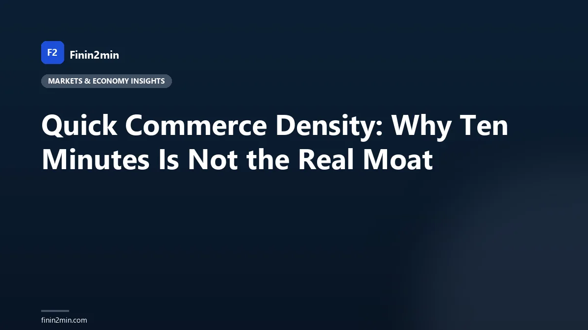 Quick Commerce Density: Why Ten Minutes Is Not the Real Moat