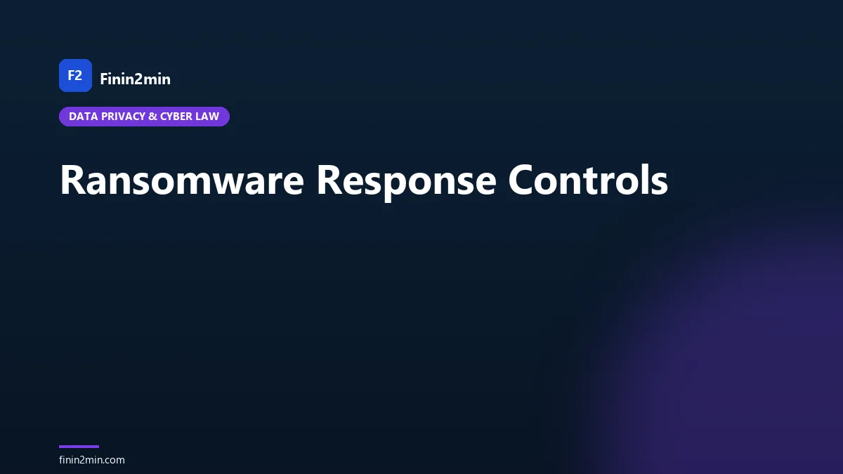 Ransomware Response Controls
