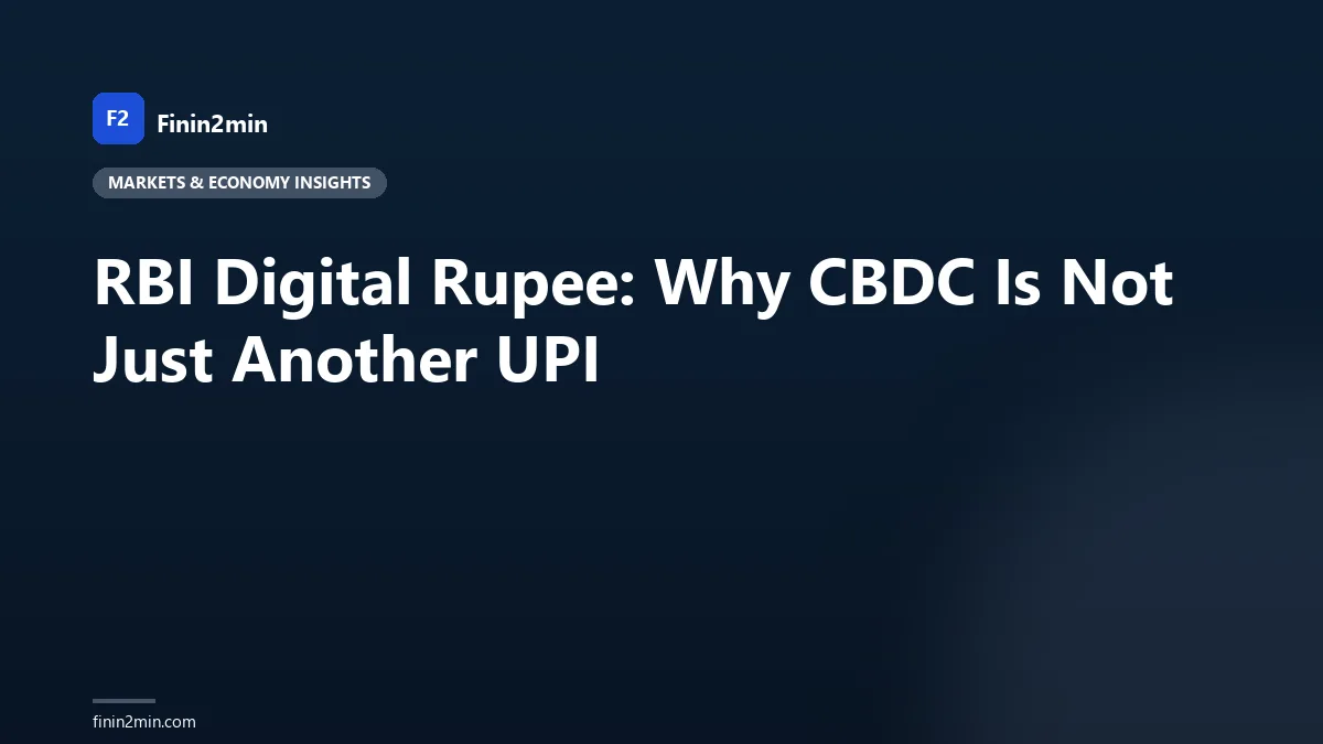 RBI Digital Rupee: Why CBDC Is Not Just Another UPI