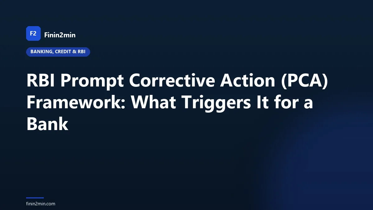 RBI Prompt Corrective Action (PCA) Framework: What Triggers It for a Bank