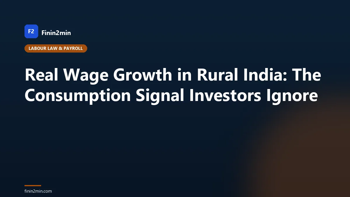 Real Wage Growth in Rural India: The Consumption Signal Investors Ignore