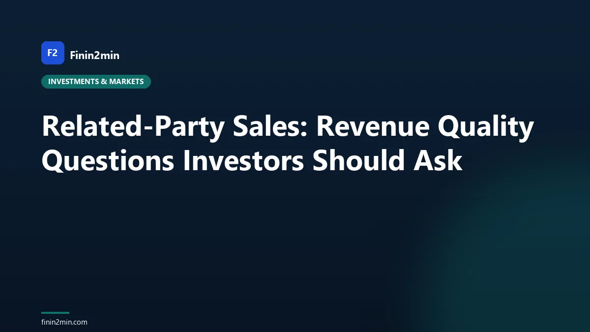 Related-Party Sales: Revenue Quality Questions Investors Should Ask