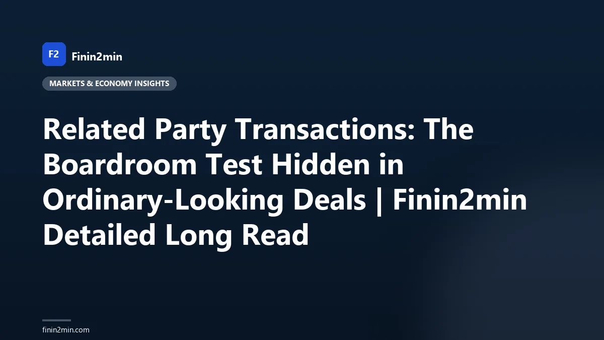 Related Party Transactions: The Boardroom Test Hidden in Ordinary-Looking Deals | Finin2min Detailed Long Read