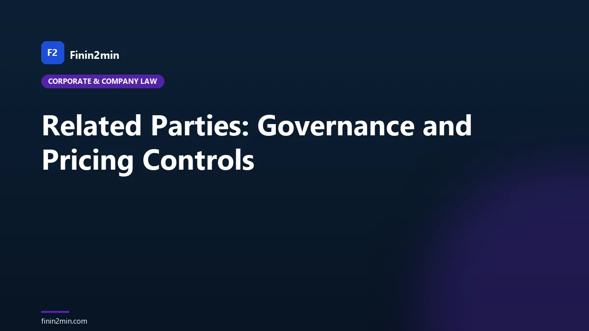 Related Parties: Governance and Pricing Controls
