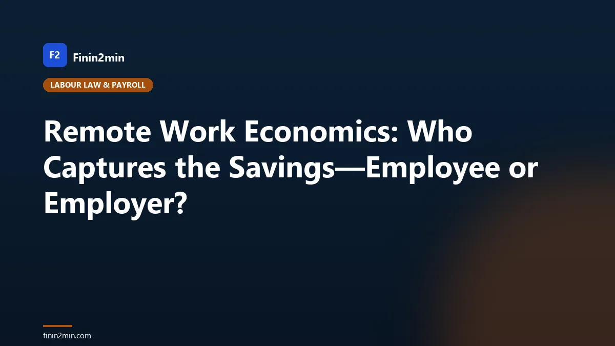 Remote Work Economics: Who Captures the Savings—Employee or Employer?