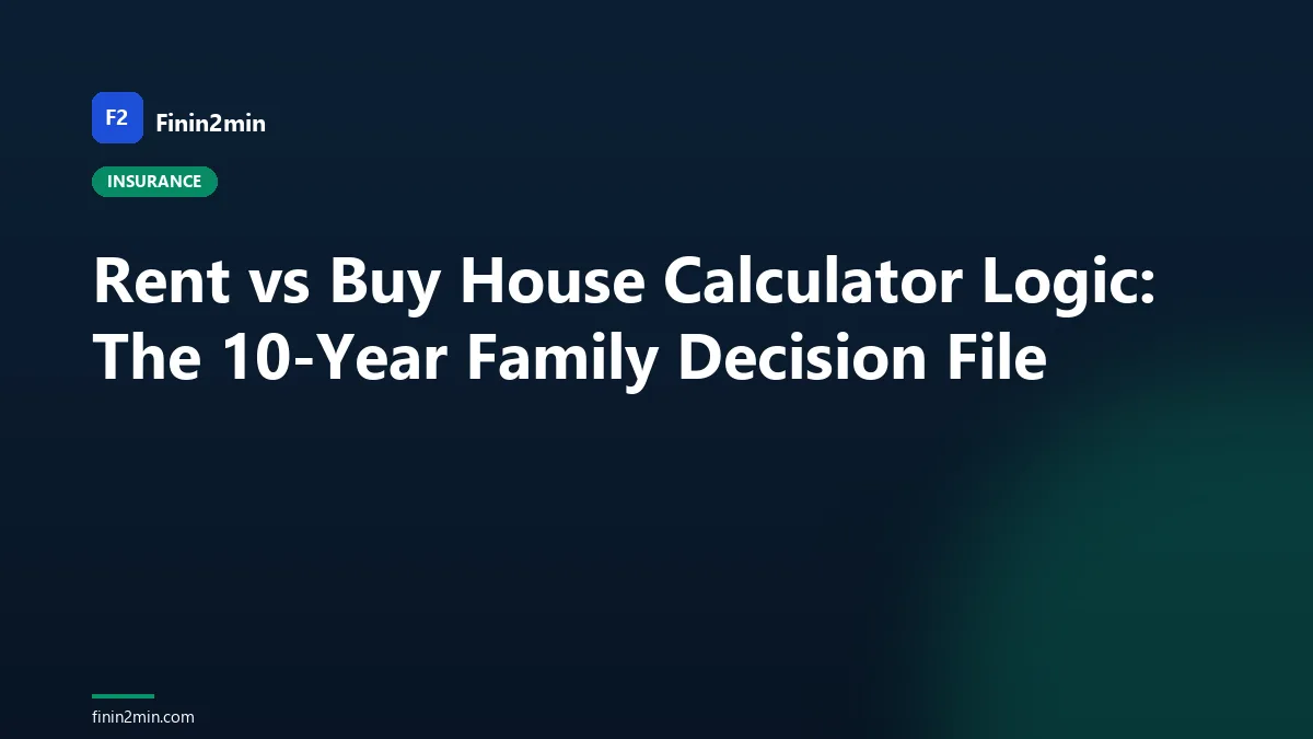 Rent vs Buy House Calculator Logic: The 10-Year Family Decision File