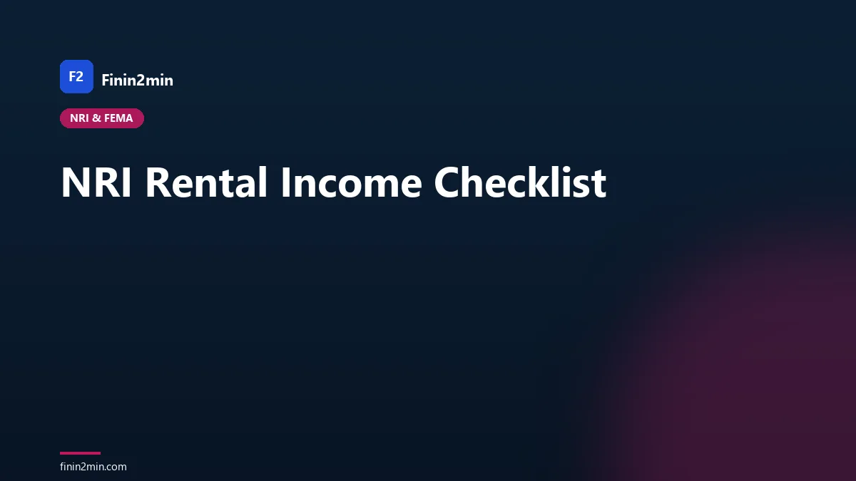 NRI Rental Income Checklist