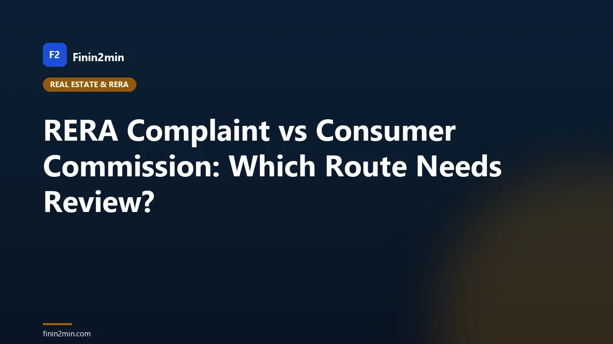 RERA Complaint vs Consumer Commission: Which Route Needs Review?