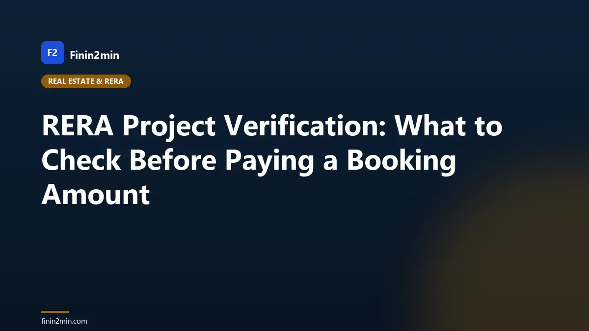 RERA Project Verification: What to Check Before Paying a Booking Amount