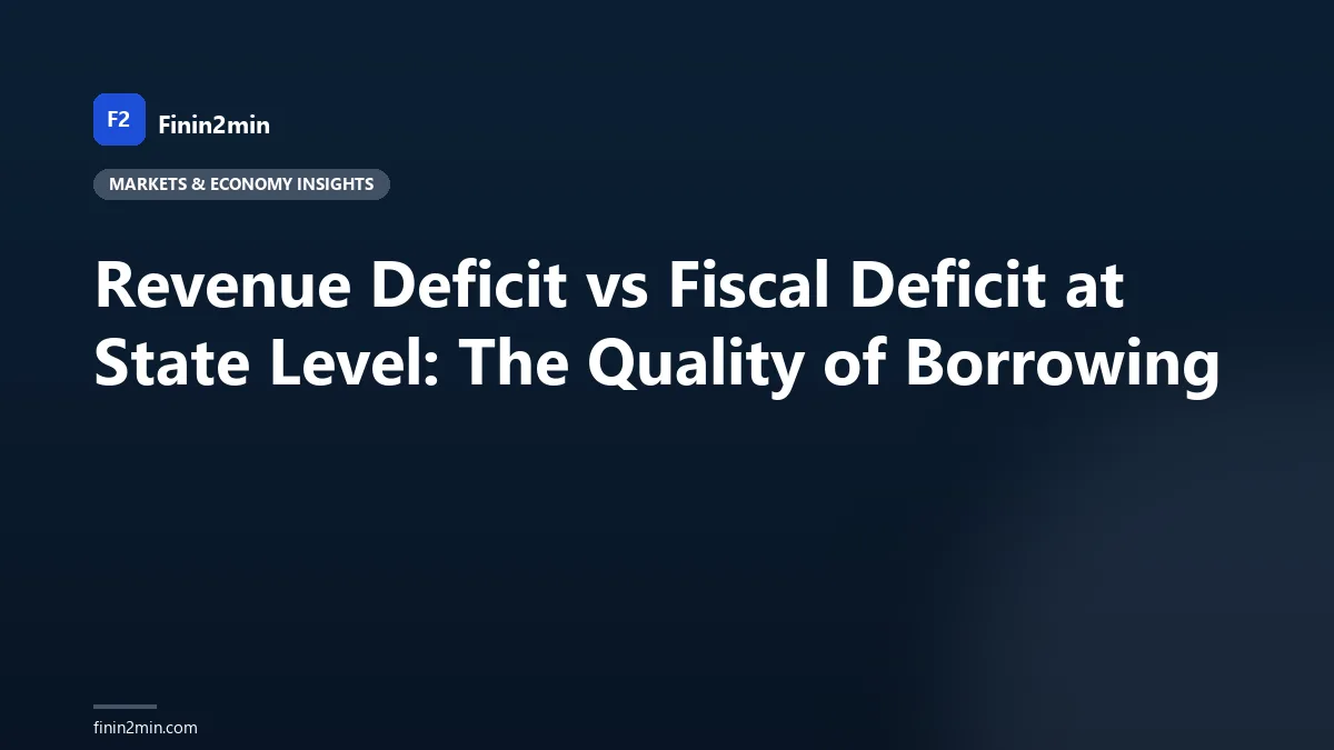 Revenue Deficit vs Fiscal Deficit at State Level: The Quality of Borrowing