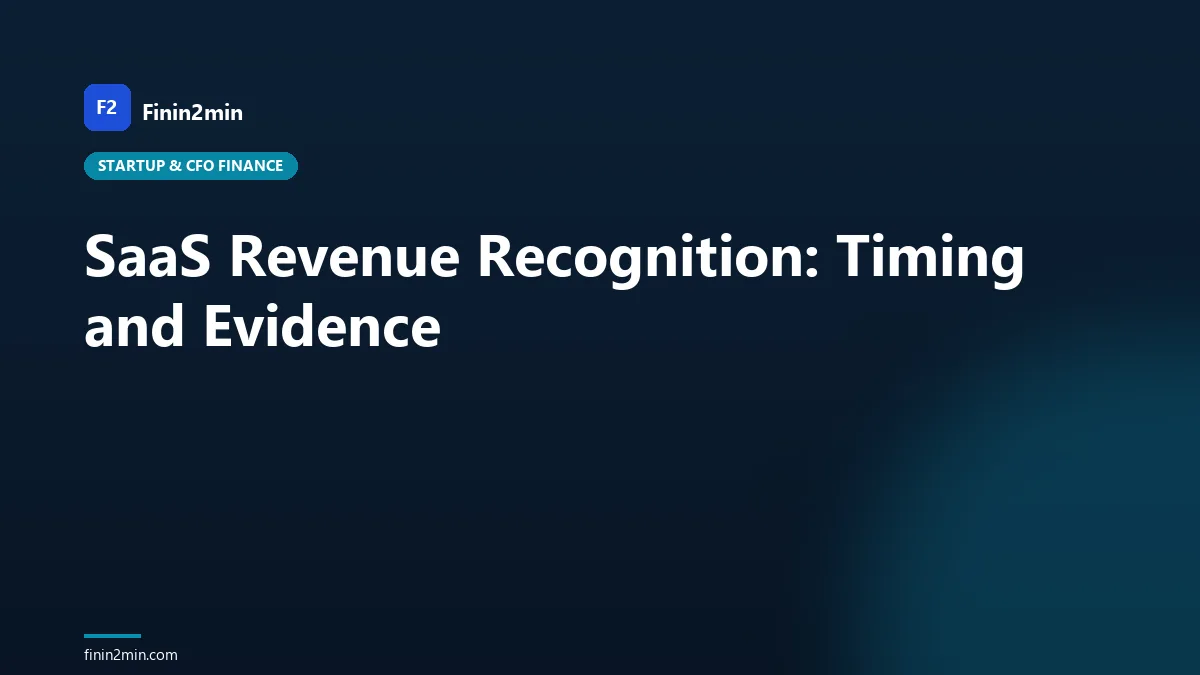 SaaS Revenue Recognition: Timing and Evidence