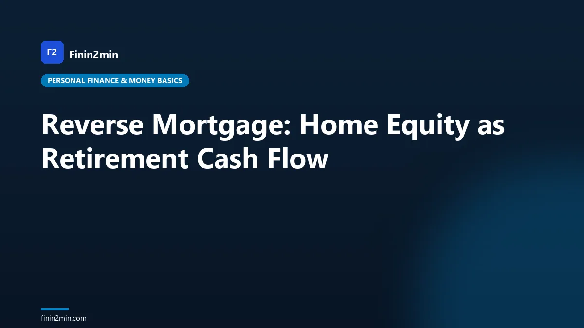 Reverse Mortgage: Home Equity as Retirement Cash Flow