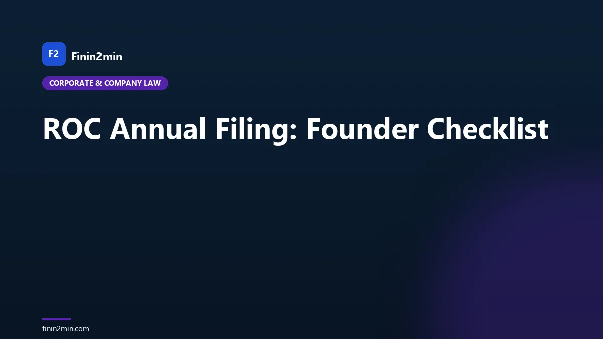 ROC Annual Filing: Founder Checklist