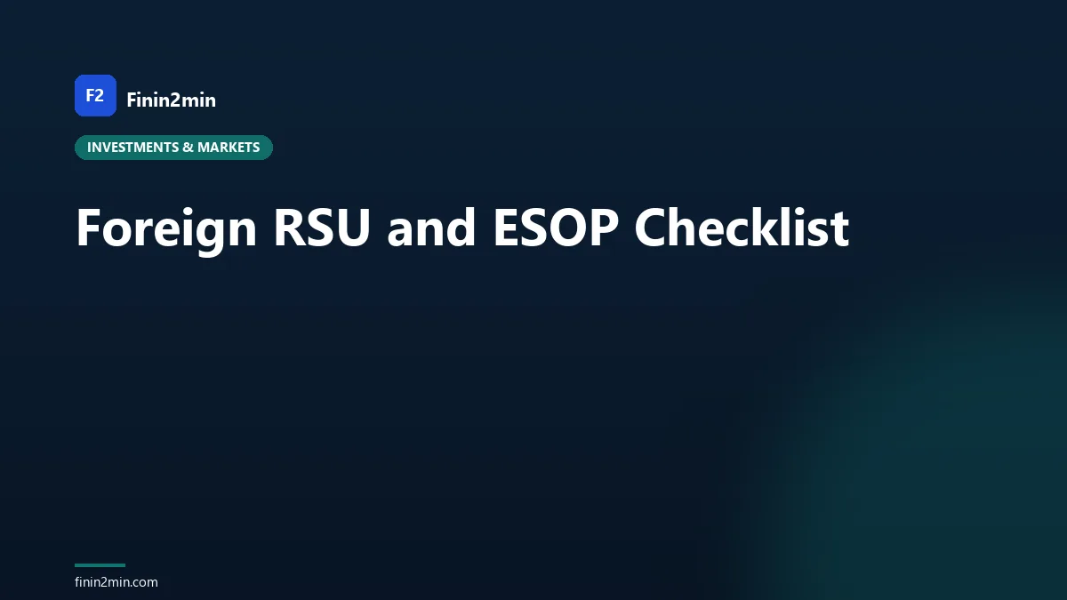 Foreign RSU and ESOP Checklist