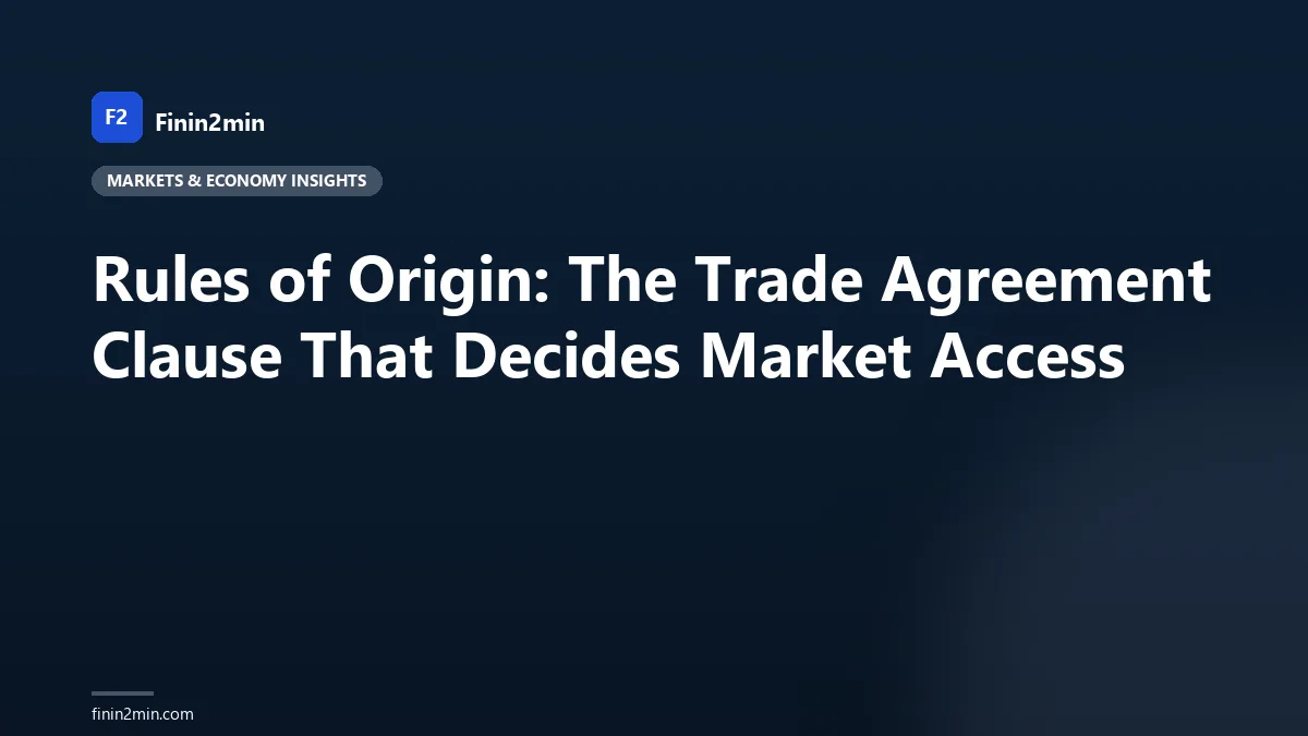 Rules of Origin: The Trade Agreement Clause That Decides Market Access