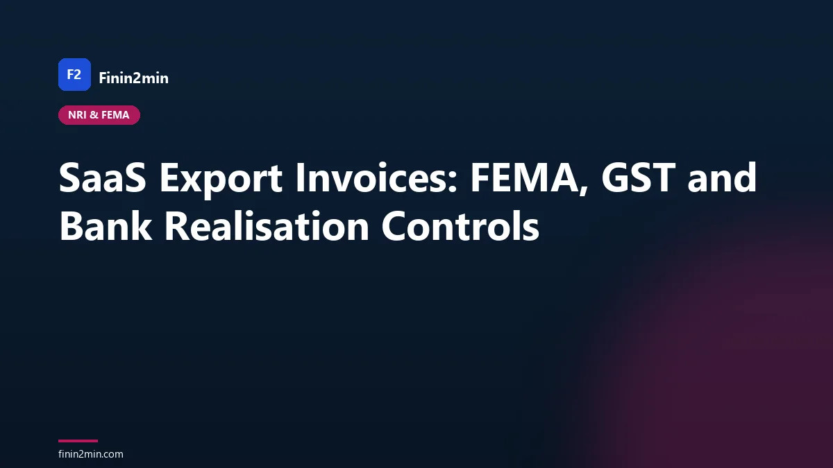 SaaS Export Invoices: FEMA, GST and Bank Realisation Controls