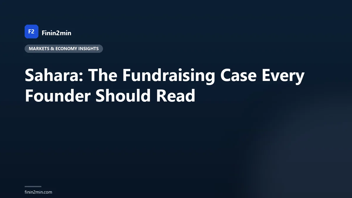 Sahara: The Fundraising Case Every Founder Should Read