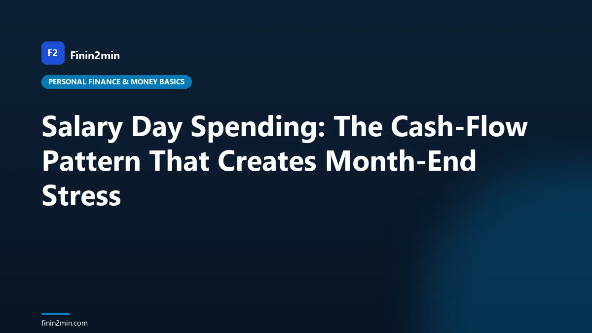 Salary Day Spending: The Cash-Flow Pattern That Creates Month-End Stress