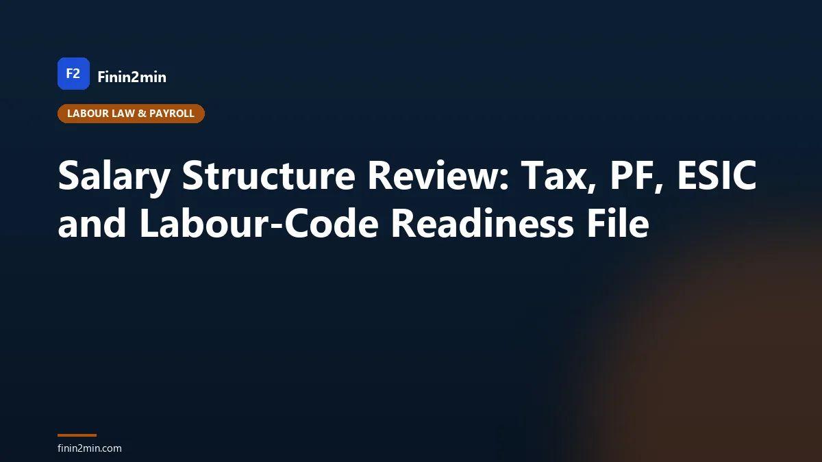 Salary Structure Review: Tax, PF, ESIC and Labour-Code Readiness File