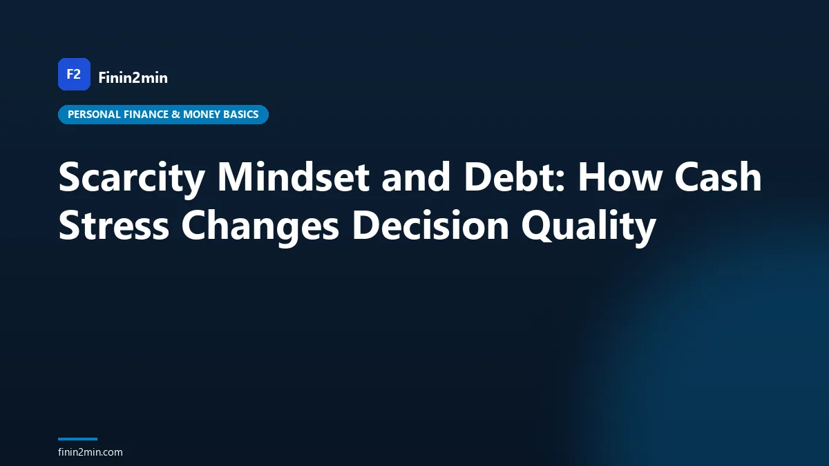 Scarcity Mindset and Debt: How Cash Stress Changes Decision Quality