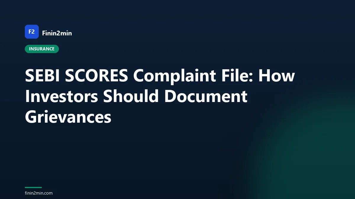 SEBI SCORES Complaint File: How Investors Should Document Grievances