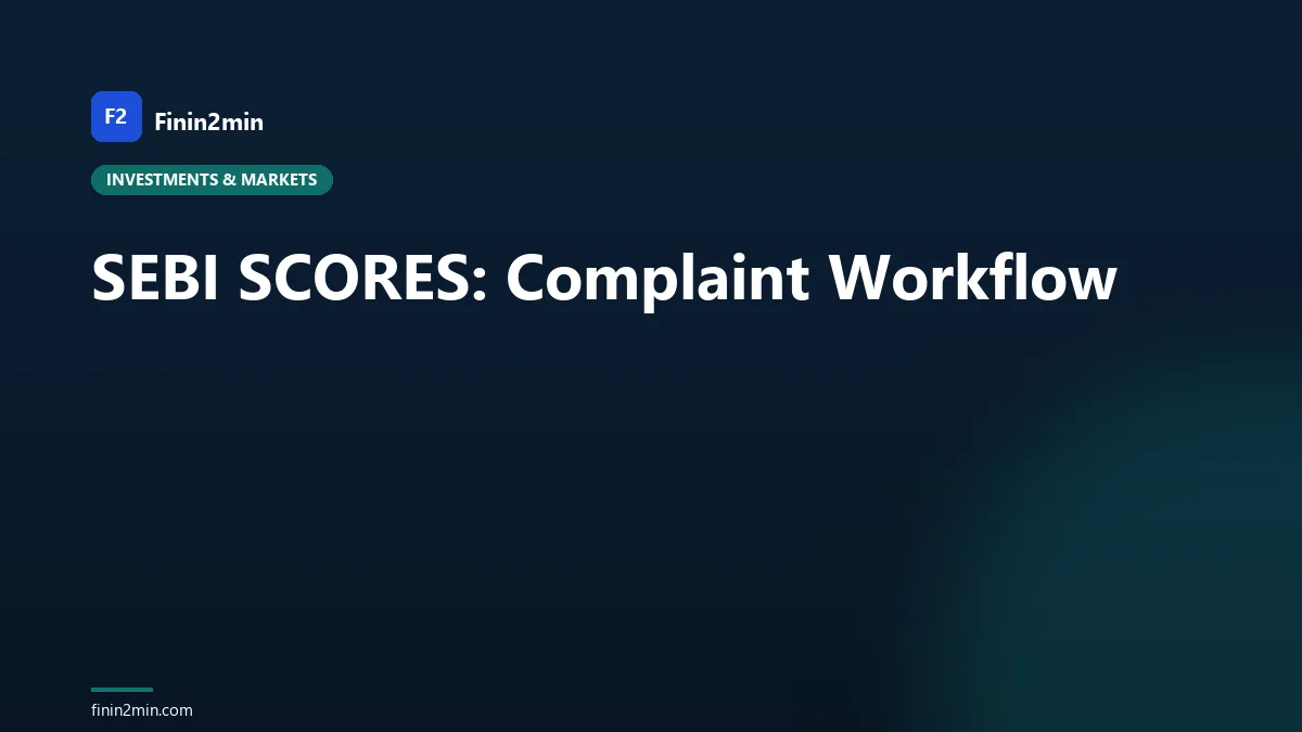 SEBI SCORES: Complaint Workflow
