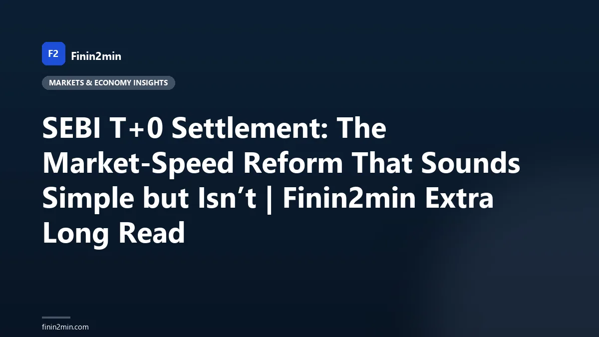 SEBI T+0 Settlement: The Market-Speed Reform That Sounds Simple but Isn’t | Finin2min Extra Long Read
