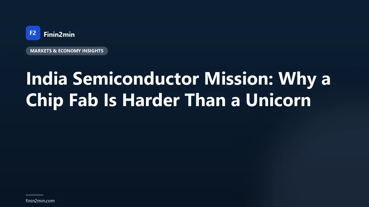 India Semiconductor Mission: Why a Chip Fab Is Harder Than a Unicorn