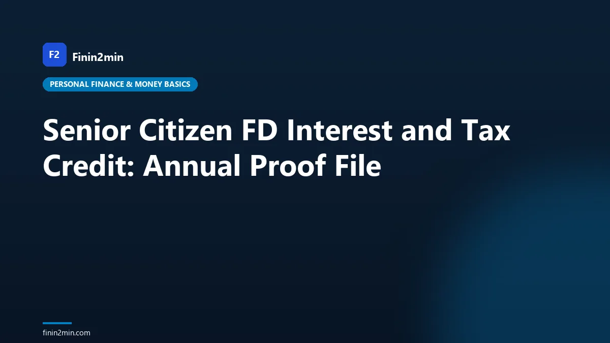 Senior Citizen FD Interest and Tax Credit: Annual Proof File