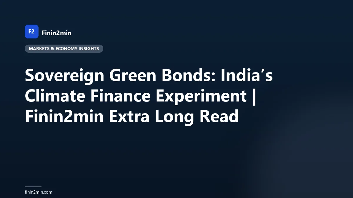 Sovereign Green Bonds: India’s Climate Finance Experiment | Finin2min Extra Long Read