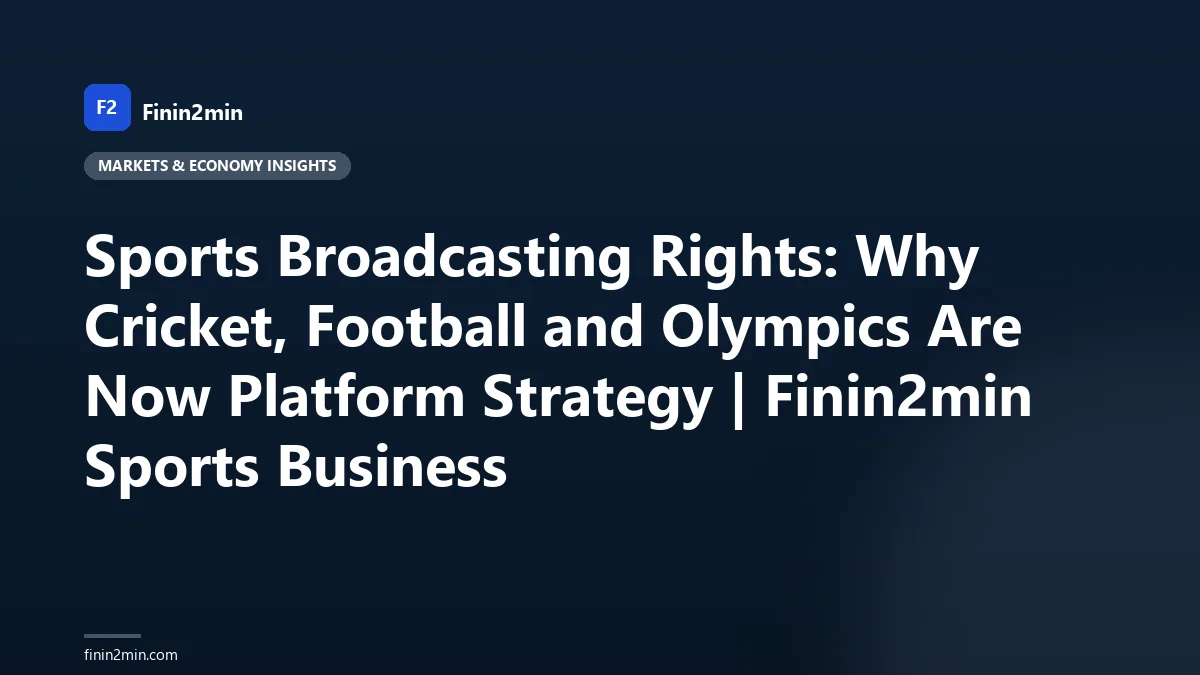 Sports Broadcasting Rights: Why Cricket, Football and Olympics Are Now Platform Strategy | Finin2min Sports Business