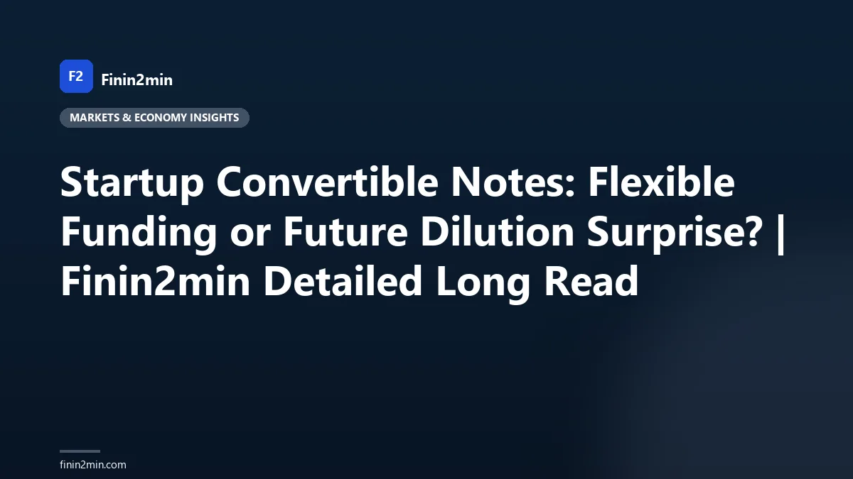 Startup Convertible Notes: Flexible Funding or Future Dilution Surprise? | Finin2min Detailed Long Read