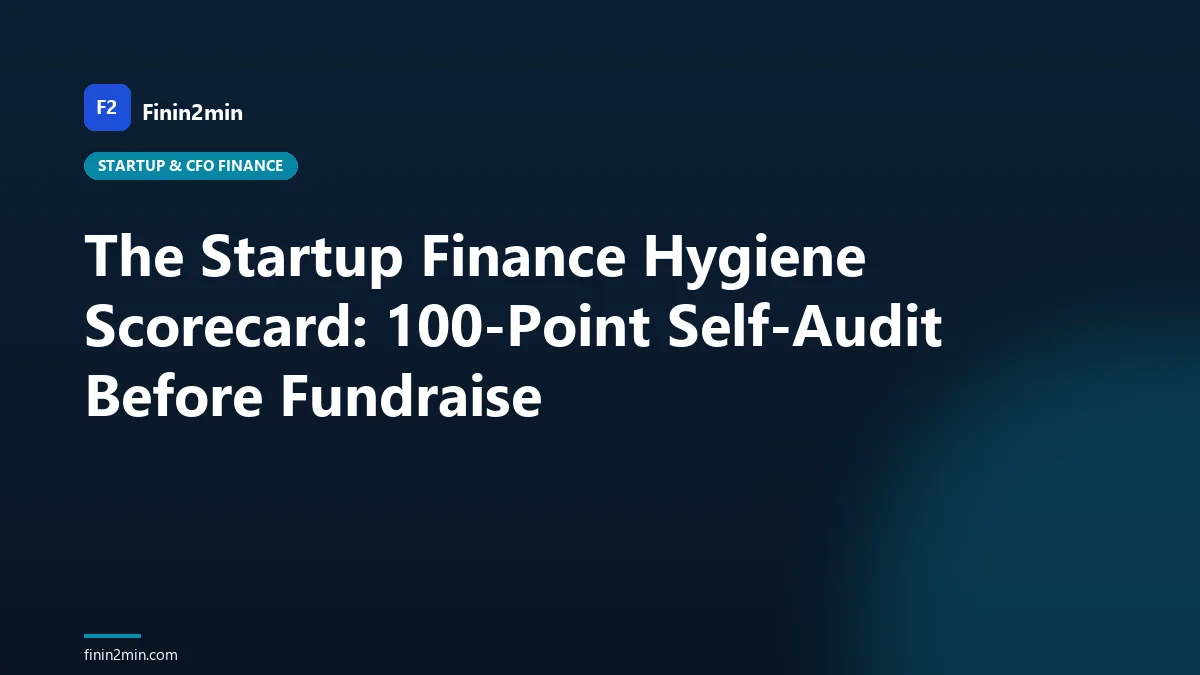 The Startup Finance Hygiene Scorecard: 100-Point Self-Audit Before Fundraise