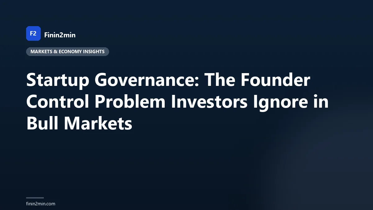 Startup Governance: The Founder Control Problem Investors Ignore in Bull Markets