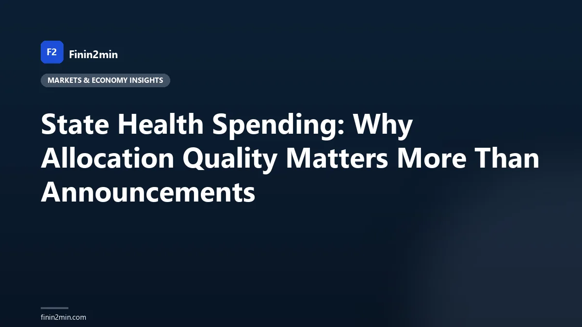 State Health Spending: Why Allocation Quality Matters More Than Announcements