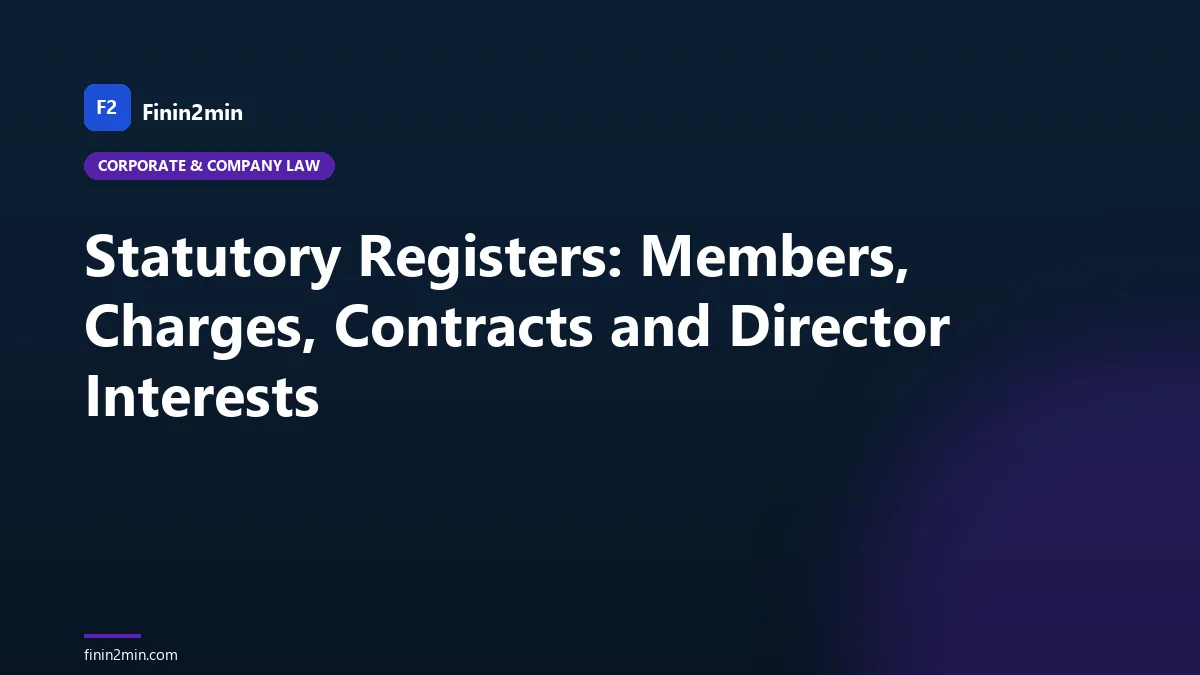 Statutory Registers: Members, Charges, Contracts and Director Interests