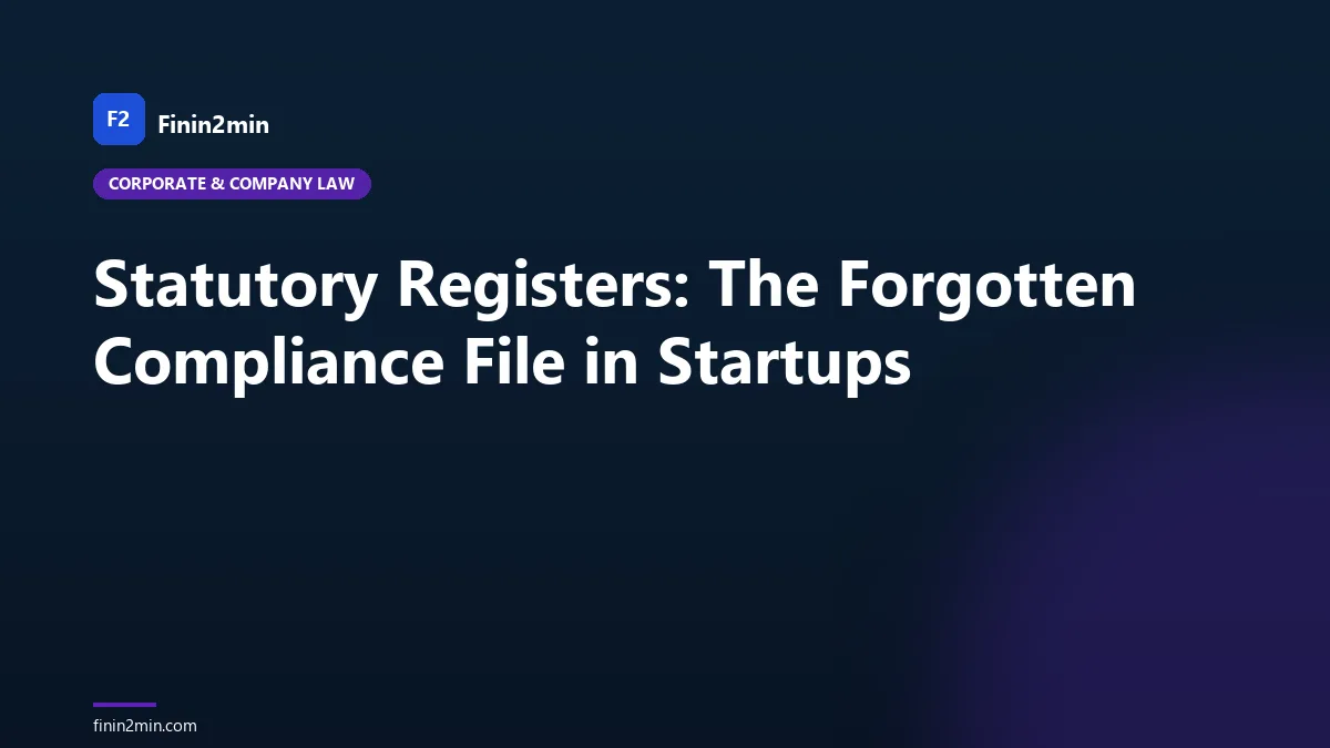 Statutory Registers: The Forgotten Compliance File in Startups