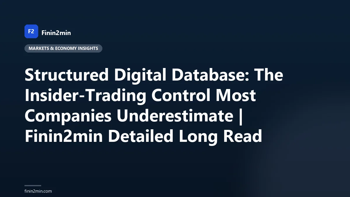 Structured Digital Database: The Insider-Trading Control Most Companies Underestimate | Finin2min Detailed Long Read