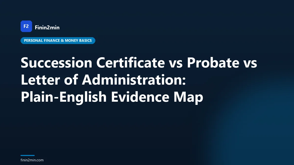 Succession Certificate vs Probate vs Letter of Administration: Plain-English Evidence Map