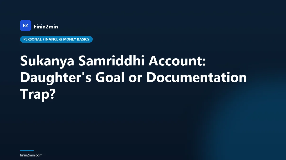 Sukanya Samriddhi Account: Daughter's Goal or Documentation Trap?