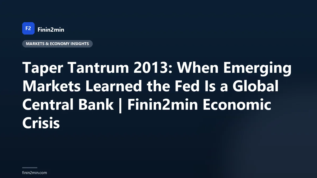 Taper Tantrum 2013: When Emerging Markets Learned the Fed Is a Global Central Bank | Finin2min Economic Crisis