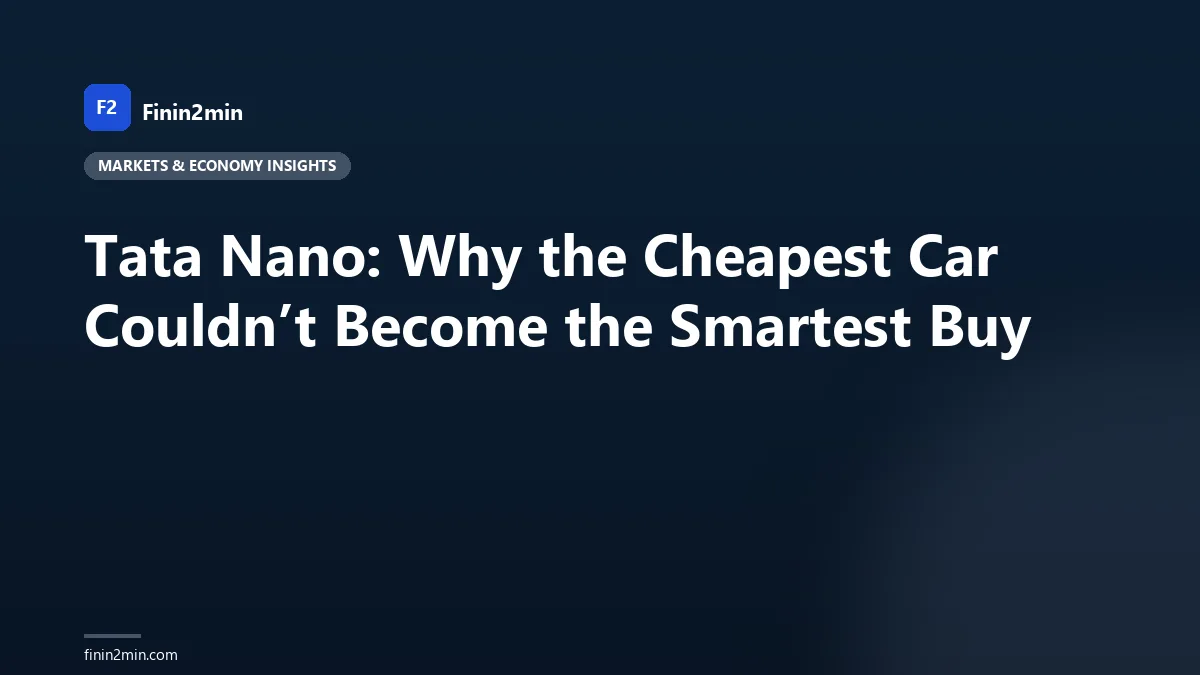 Tata Nano: Why the Cheapest Car Couldn’t Become the Smartest Buy
