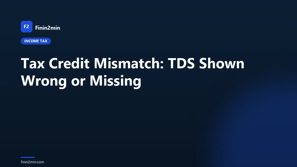 Tax Credit Mismatch: TDS Shown Wrong or Missing