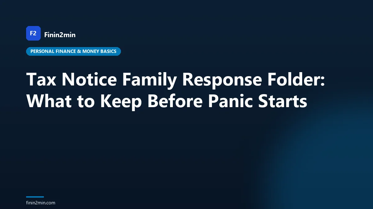Tax Notice Family Response Folder: What to Keep Before Panic Starts