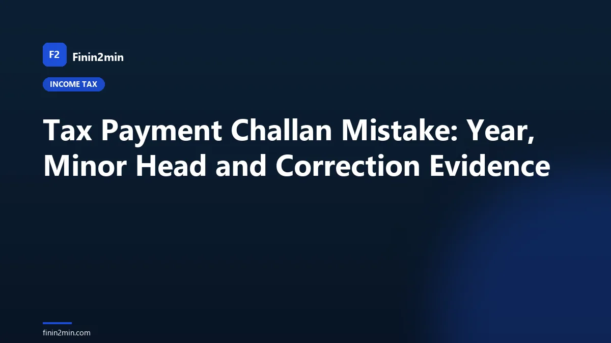 Tax Payment Challan Mistake: Year, Minor Head and Correction Evidence