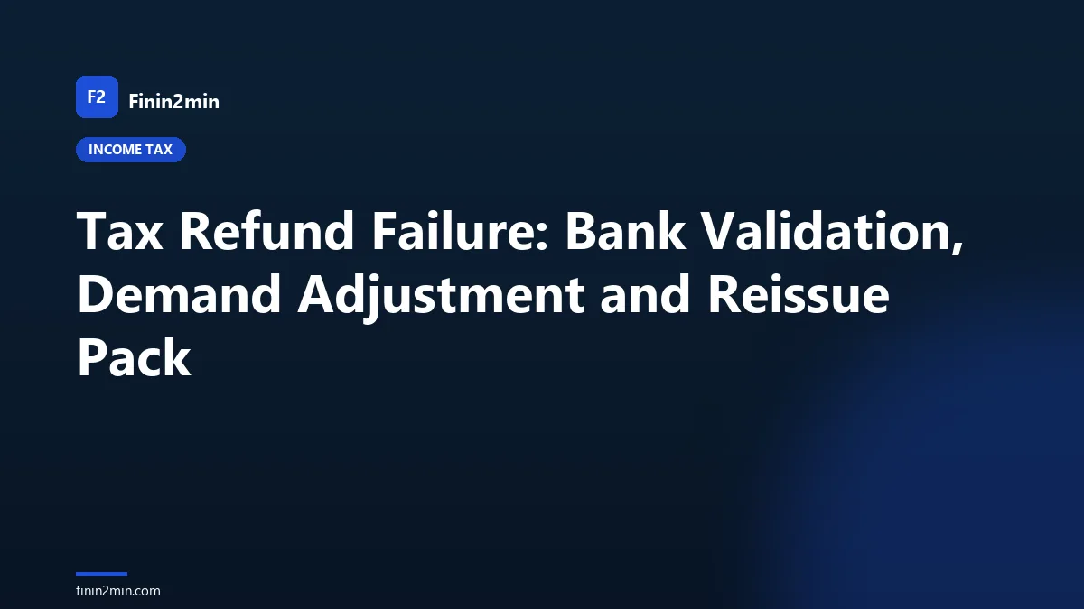 Tax Refund Failure: Bank Validation, Demand Adjustment and Reissue Pack