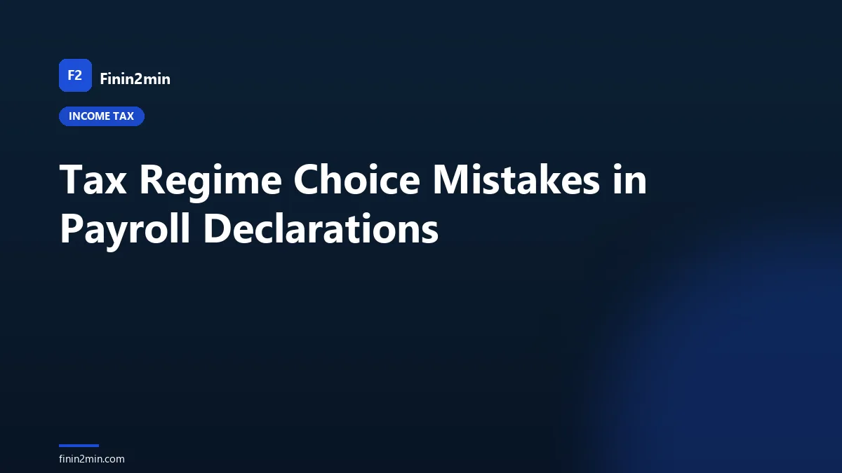 Tax Regime Choice Mistakes in Payroll Declarations