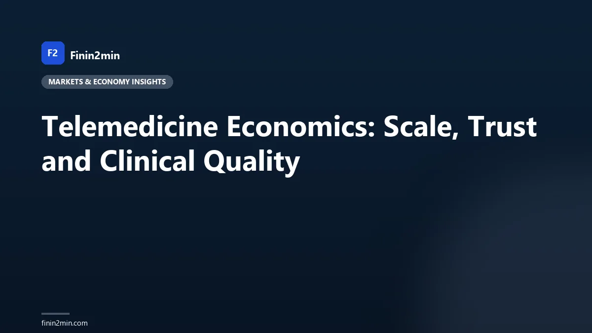 Telemedicine Economics: Scale, Trust and Clinical Quality