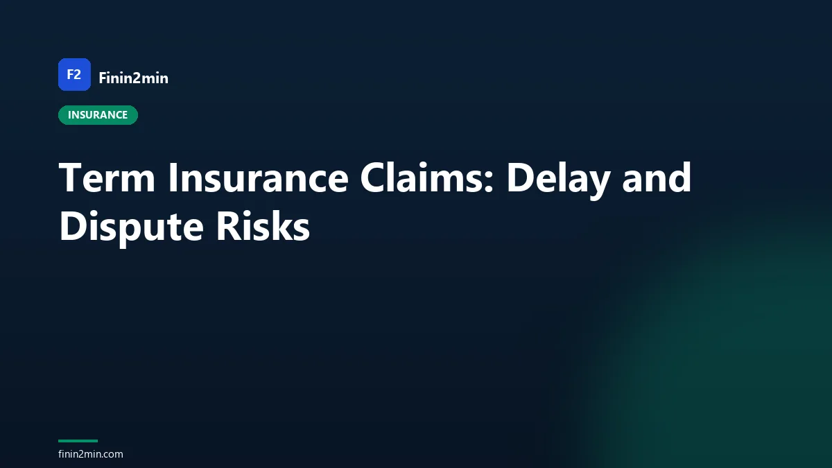 Term Insurance Claims: Delay and Dispute Risks