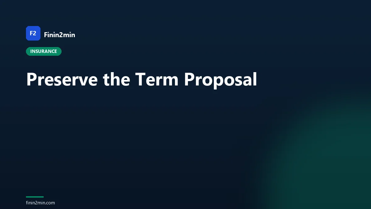 Preserve the Term Proposal